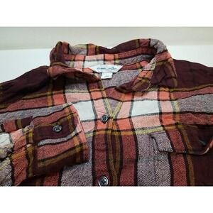 Old‎ Navy The Boyfriend Button Up Shirt Womens Large Long Sleeve Plaid Flannel